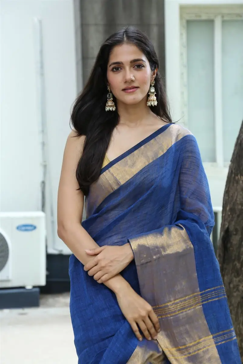 Telugu Girl Simran Choudhary in Blue Saree